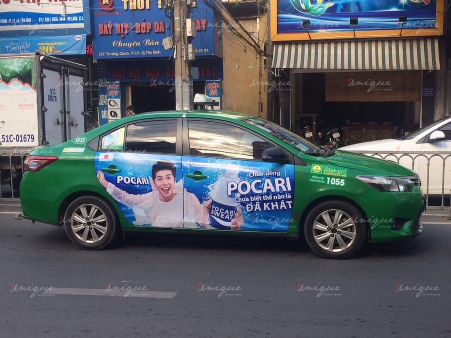 quảng cáo trên taxi Mai Linh