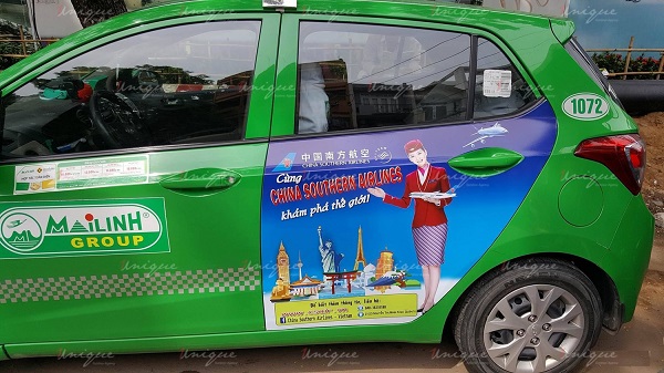 china sounthern airline quang cao tren taxi