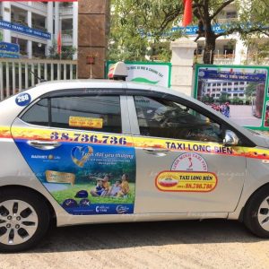 quảng cáo trên taxi long biên