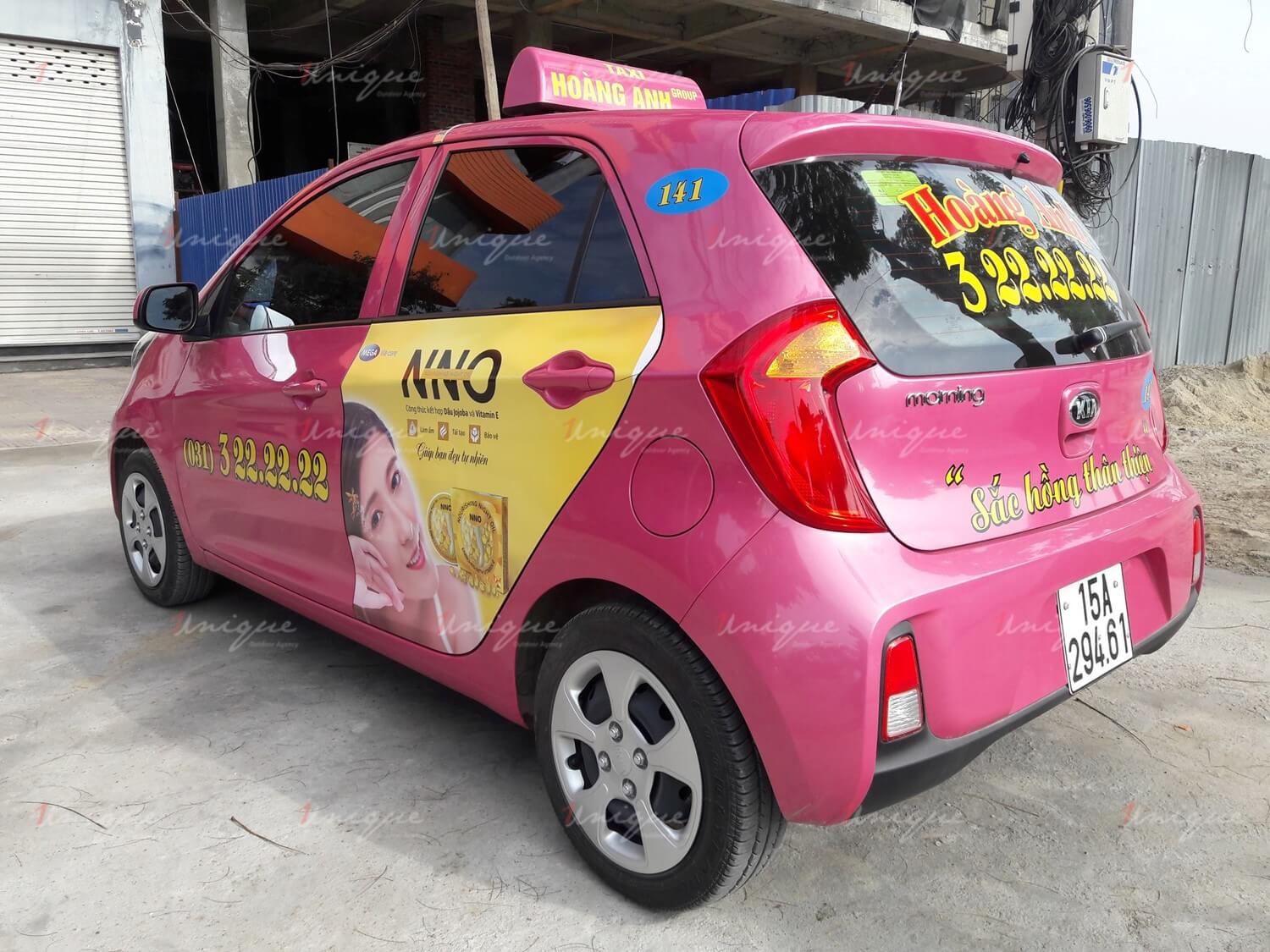 quảng cáo trên taxi hoàng anh