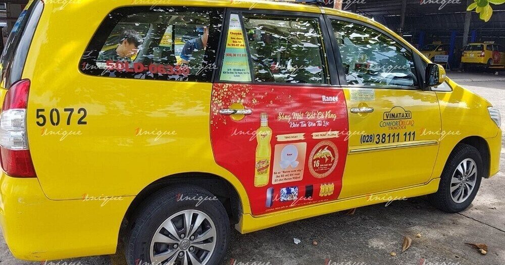 quảng cáo trên xe taxi tại Hồ Chí Minh