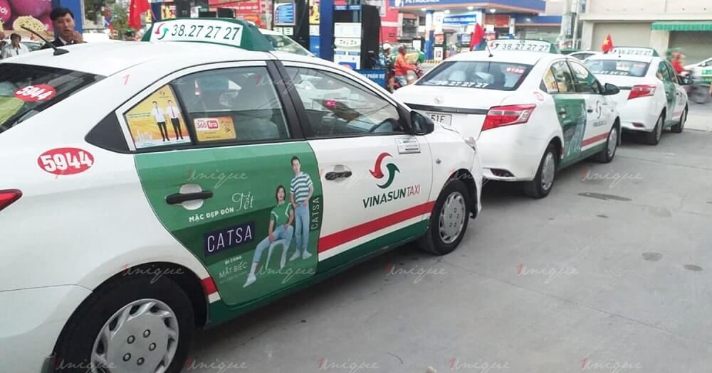 quảng cáo trên xe taxi tại Hồ Chí Minh