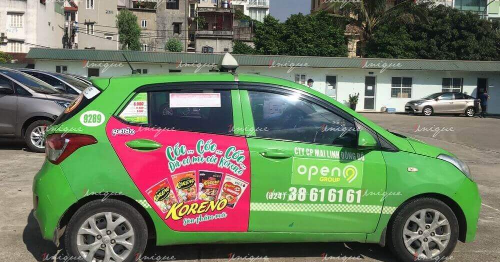quảng cáo trên xe taxi tại Hồ Chí Minh