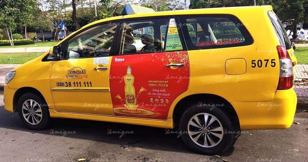 quảng cáo trên xe taxi tại Hồ Chí Minh