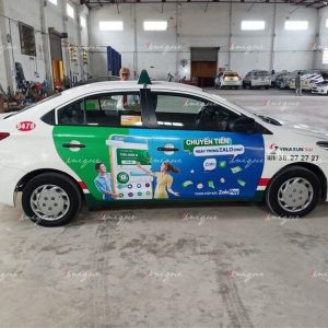 quảng cáo trên taxi vinasun