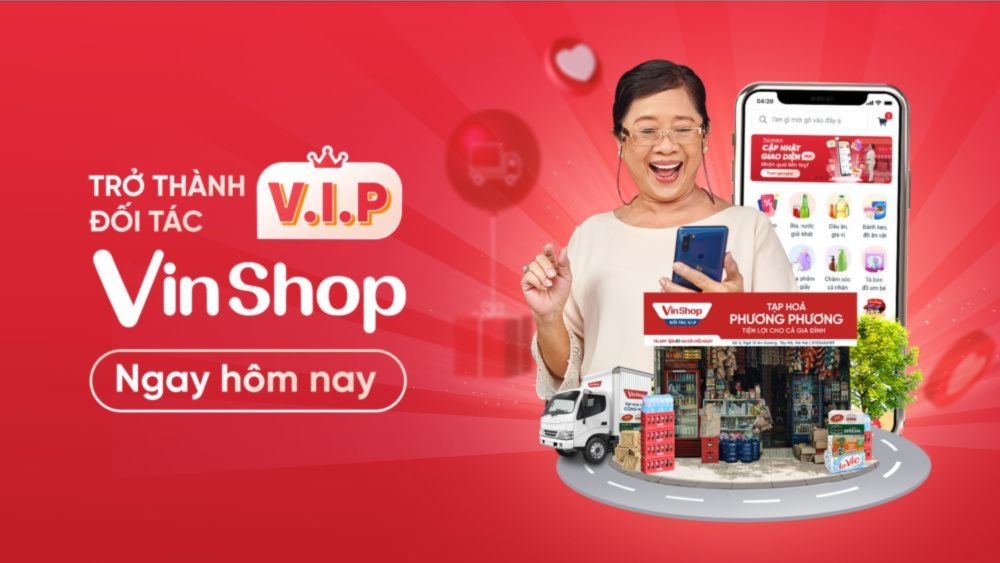 Tạp hóa công nghệ VinShop phủ sóng thương hiệu với quảng cáo trên xe tải Vinshop quảng cáo xe tải