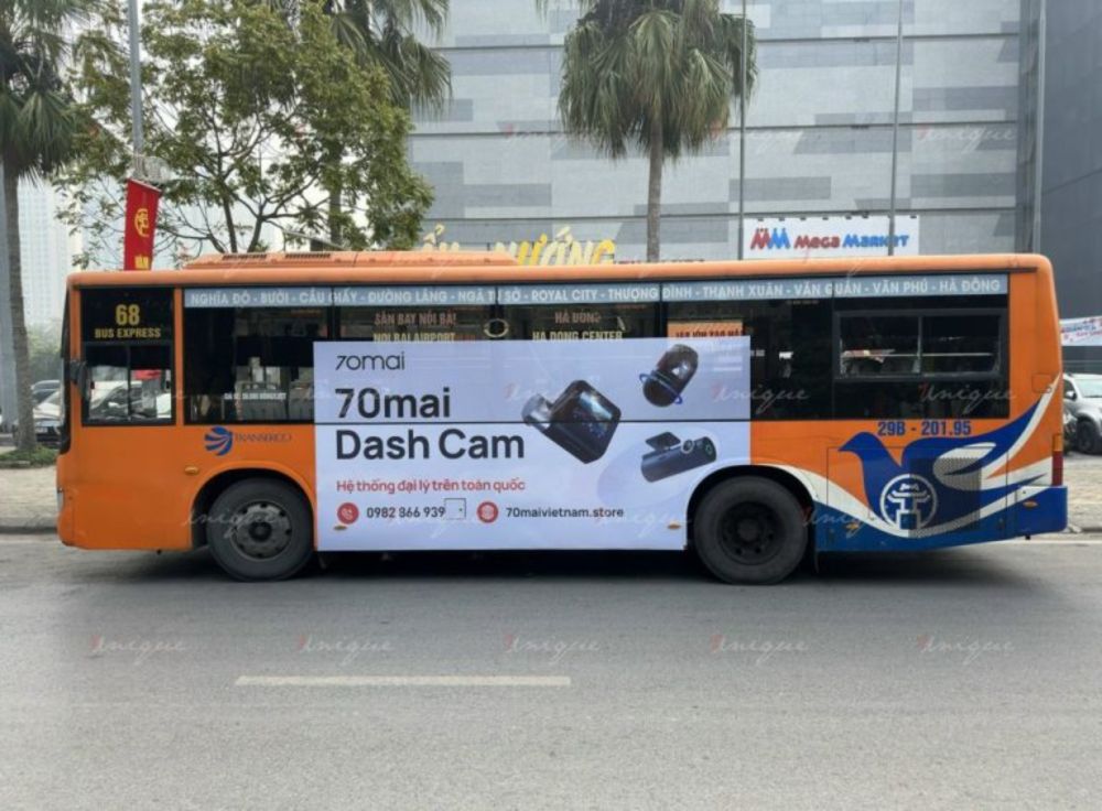 Chiến dịch quảng cáo xe bus của Camera 70mai phủ sóng Hà Nội Camera 70mai quảng cáo xe bus